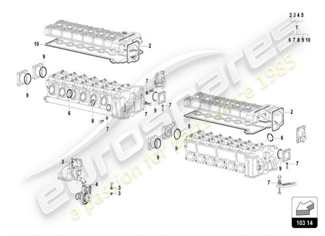 lamborghini diablo vt (1999) lid gasket kit parts diagram
