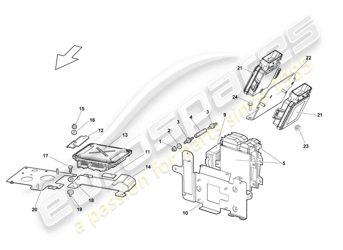 lamborghini lp640 coupe (2010) engine control unit part diagram