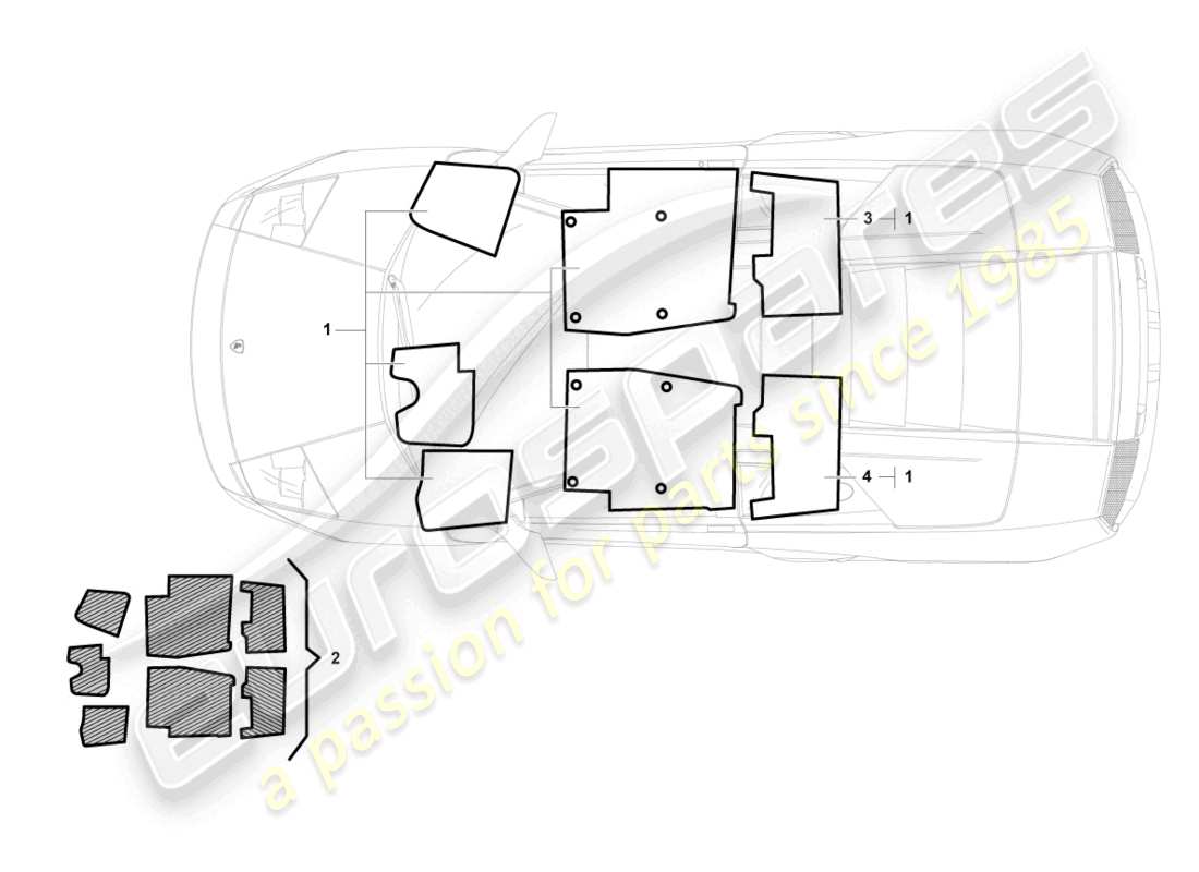 lamborghini lp640 coupe (2010) flooring (carpet) part diagram