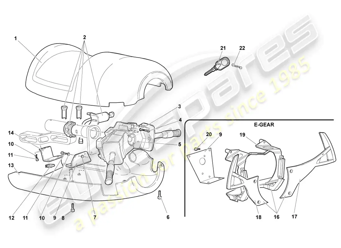 lamborghini murcielago coupe (2002) steering col. combi switch parts diagram