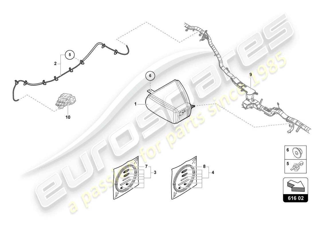 lamborghini urus s (2024) lifting device part diagram