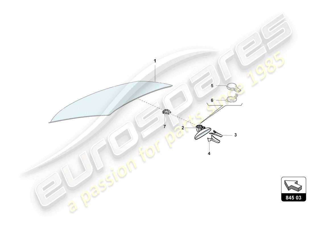 lamborghini 2022 (lp770-4 svj roadster) interior mirror parts diagram