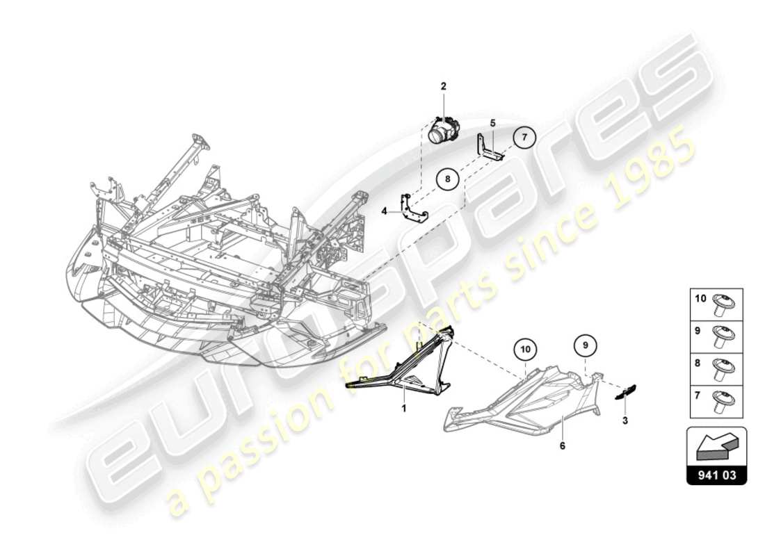 lamborghini sian roadster (2021) headlights part diagram