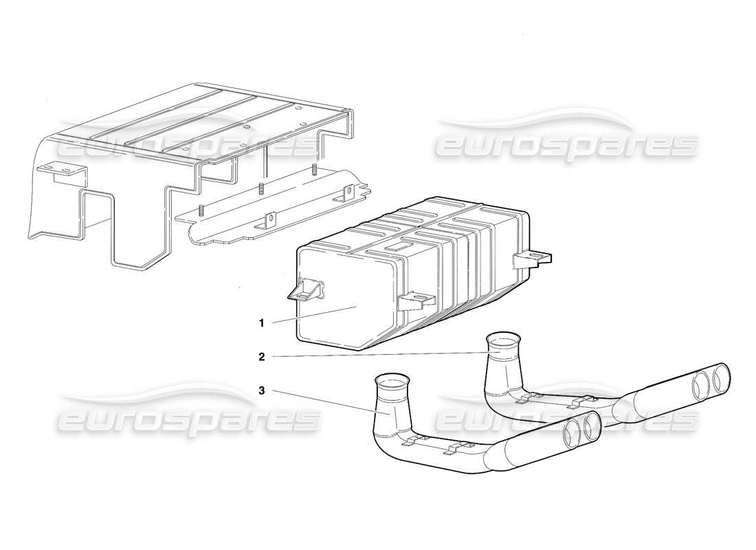 lamborghini diablo se30 (1995) exhaust system (valid for switzerland - january 1995) parts diagram