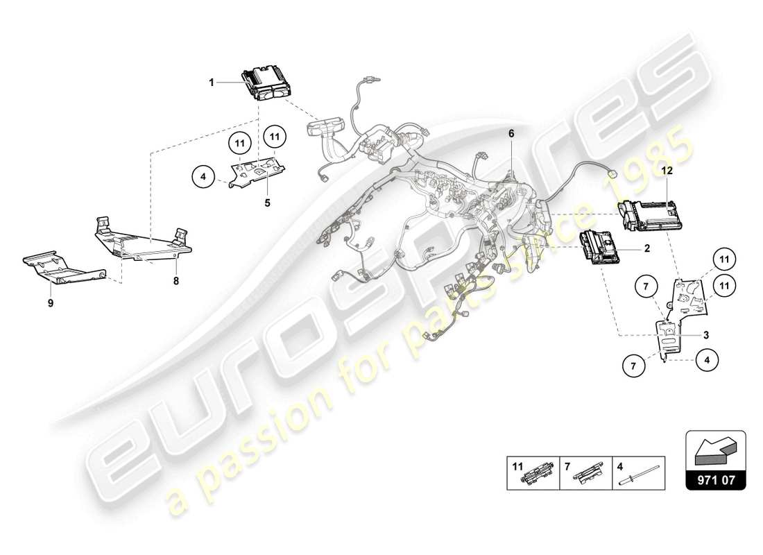 lamborghini evo spyder (2022) engine control unit part diagram