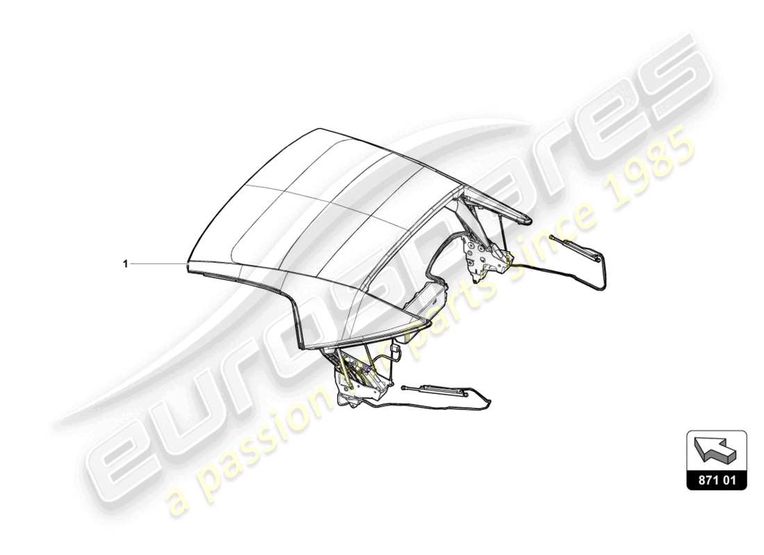 lamborghini 2024 (evo spyder) cabrio roof part diagram