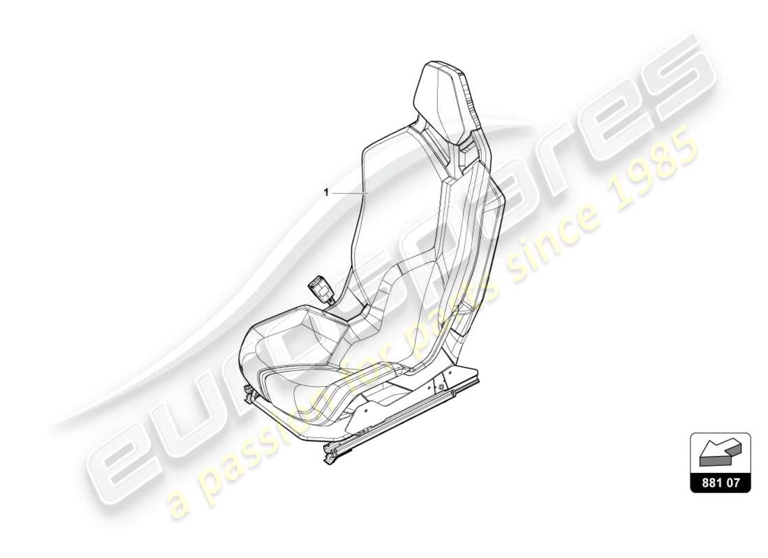 lamborghini evo spyder 2wd (2022) sports seat 'racing seat' part diagram