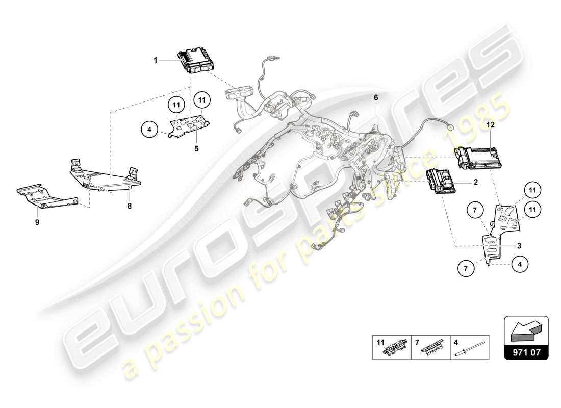 lamborghini tecnica (2023) engine control unit part diagram