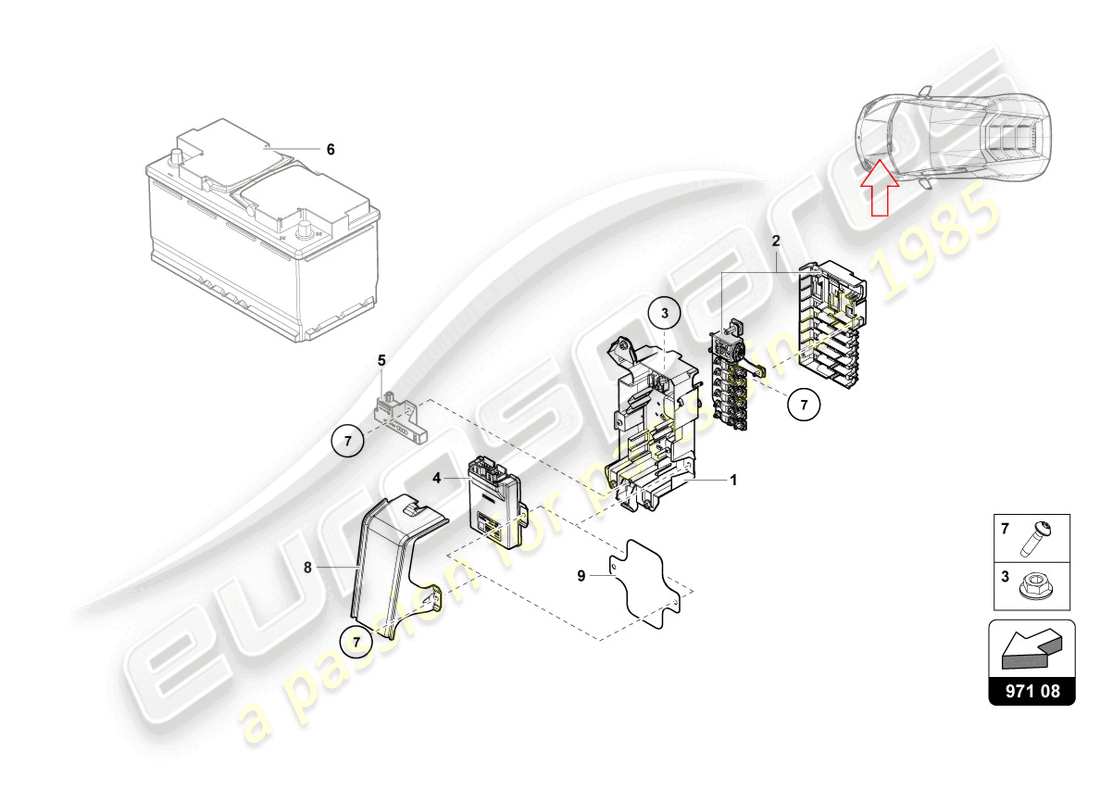 lamborghini tecnica (2023) fuse box part diagram