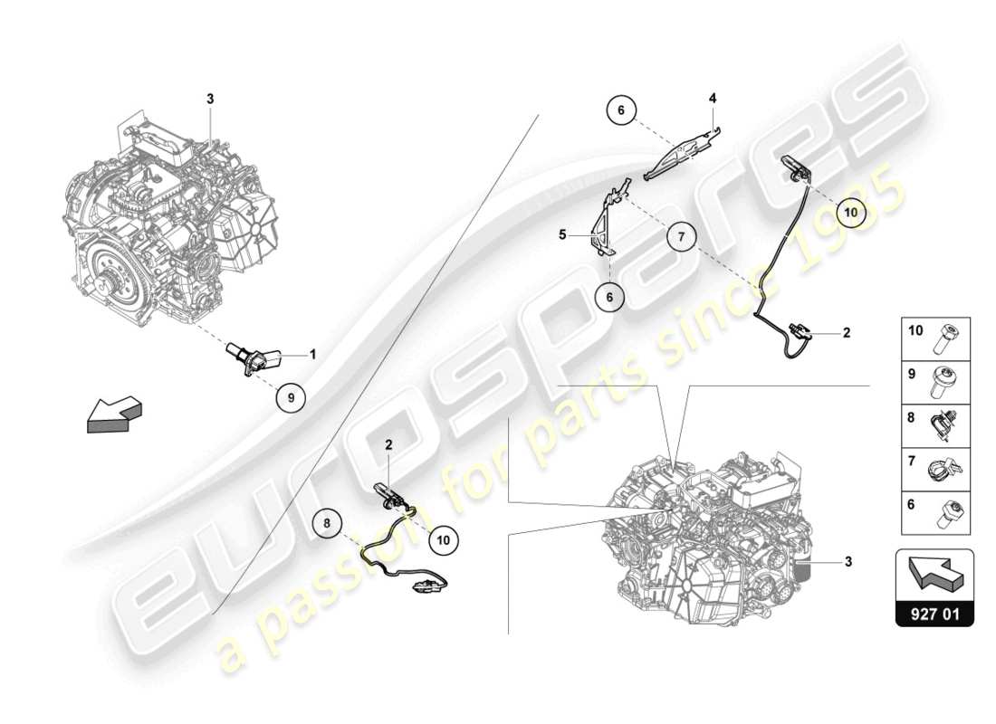 lamborghini tecnica (2023) speed sender with temperature sender part diagram