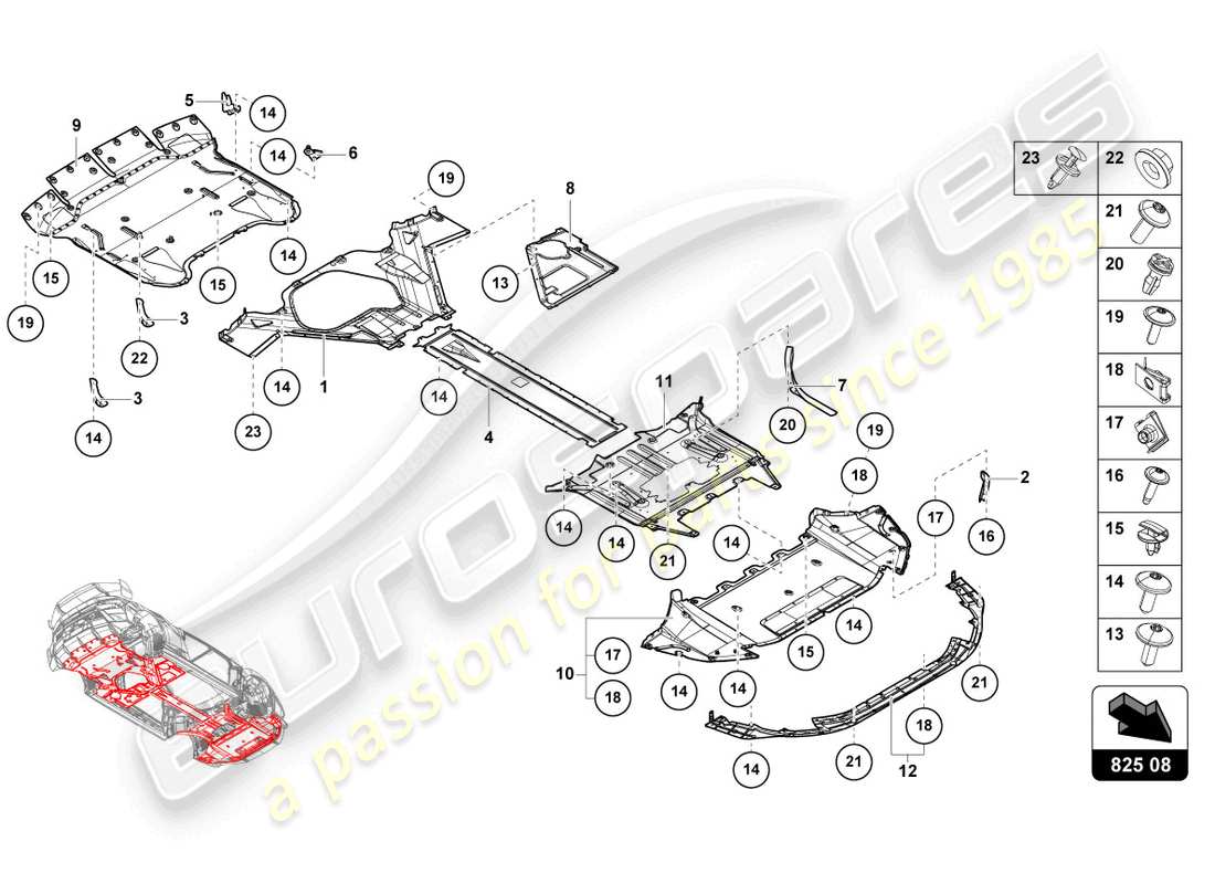 lamborghini sto (2021) trim panel for frame lower section parts diagram