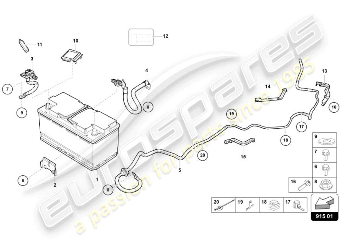 lamborghini sterrato (2024) battery part diagram