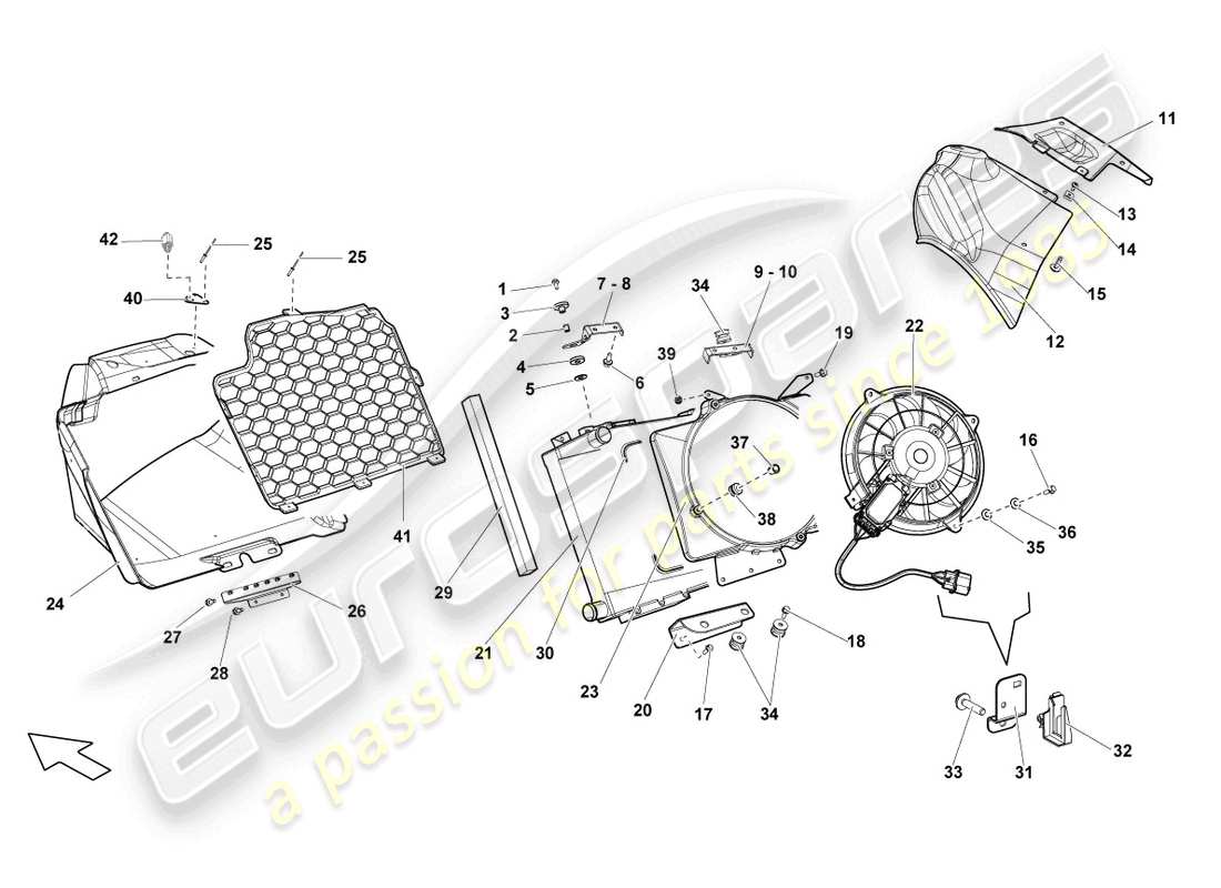 lamborghini lp560-4 coupe fl ii (2013) cooler for coolant part diagram