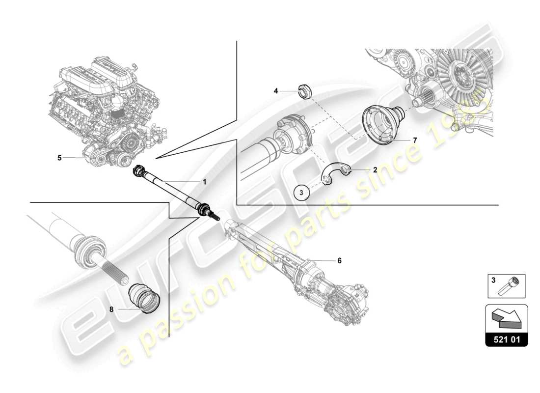 lamborghini 2024 (sterrato) drive shaft part diagram