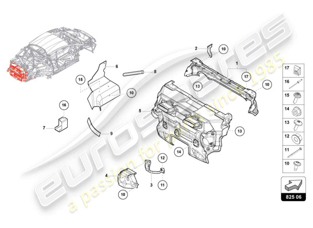 lamborghini sto (2023) heat shield 'opf' part diagram