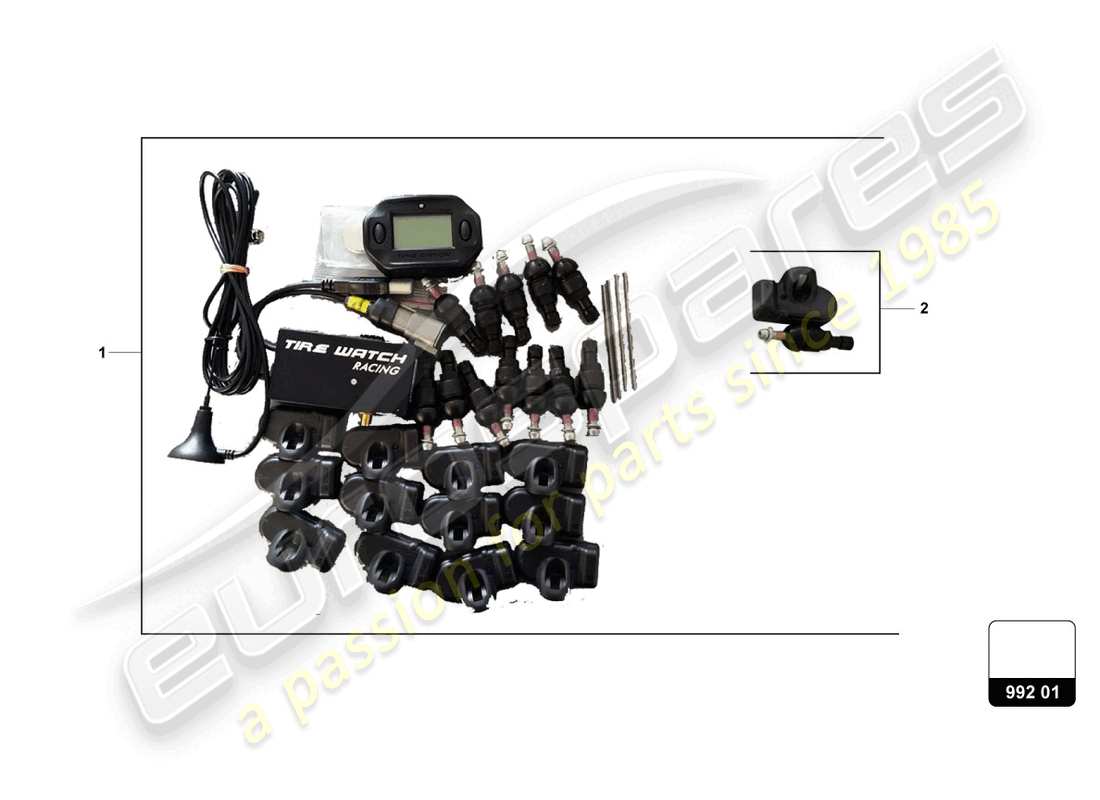 lamborghini super trofeo (2015) tpms kit part diagram