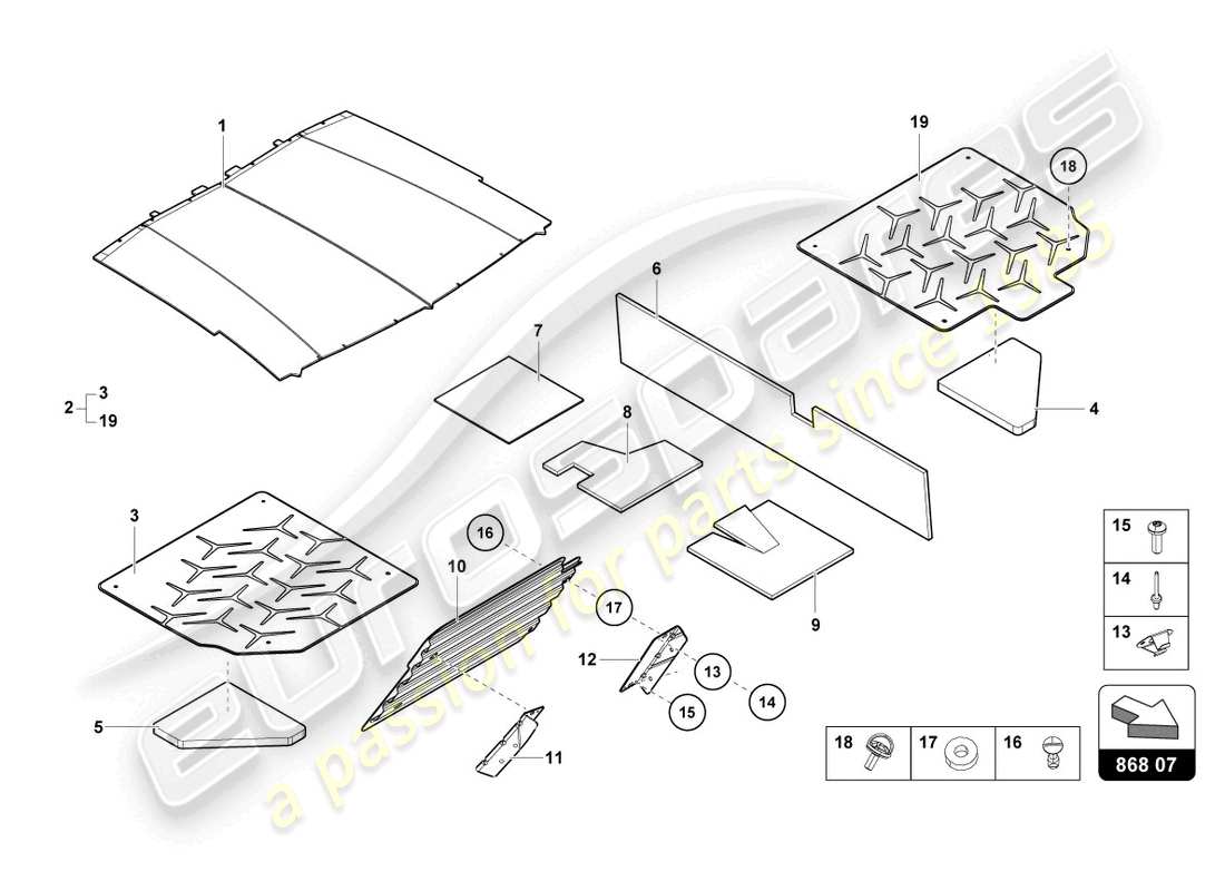 lamborghini 2022 (lp770-4 svj roadster) interior decor parts diagram