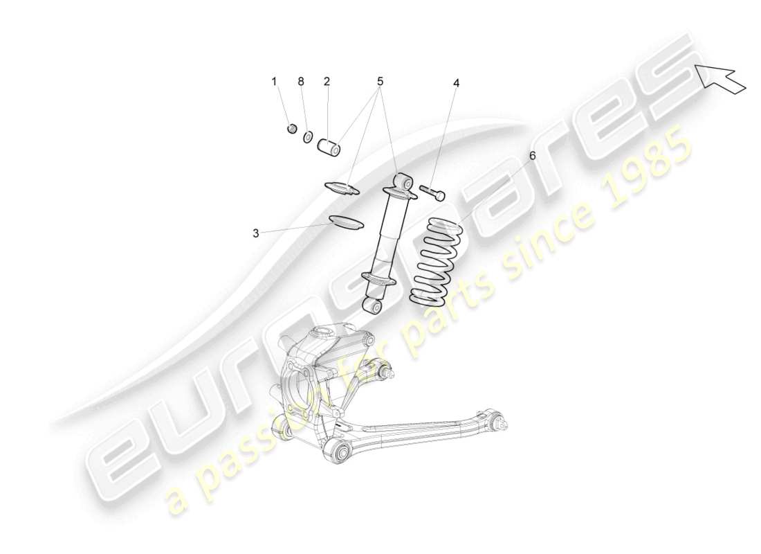 lamborghini lp560-4 spider (2010) shock absorbers rear parts diagram