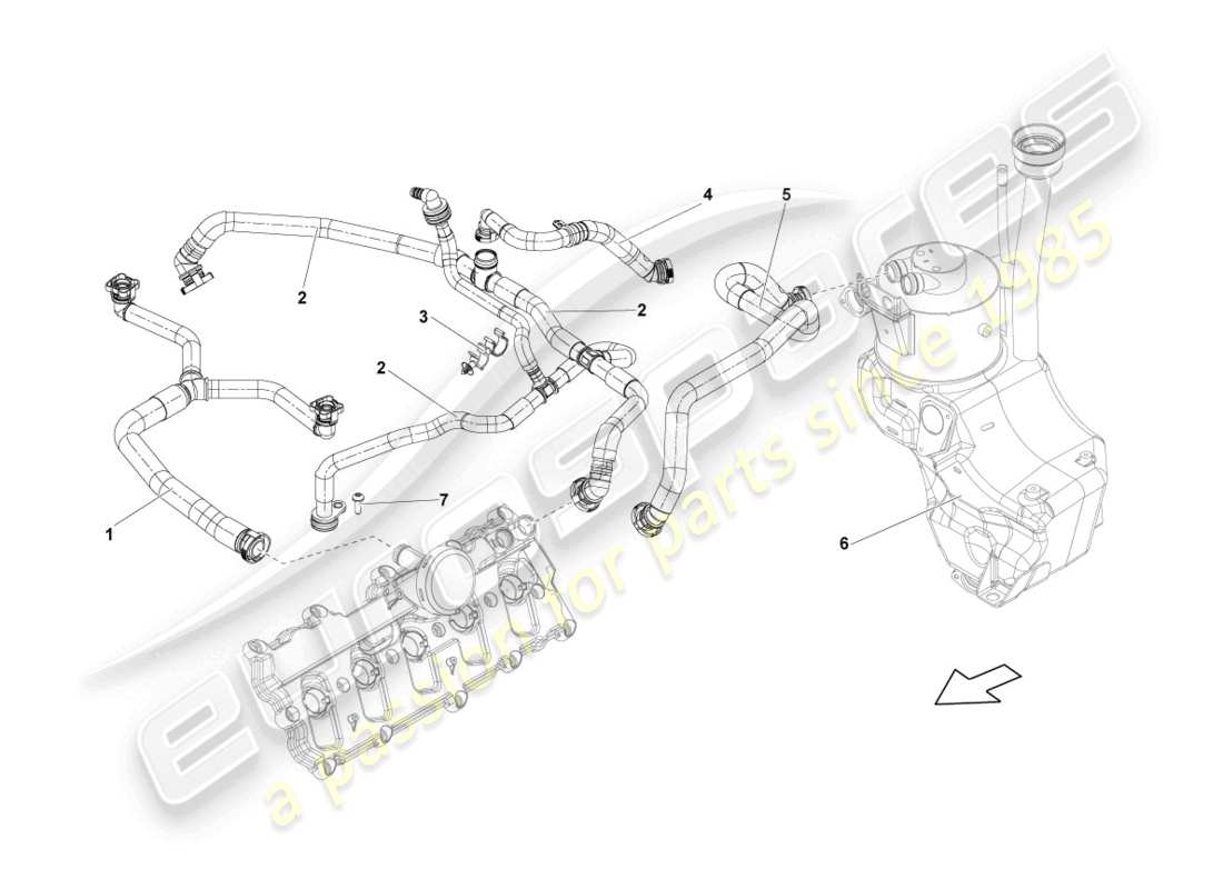 lamborghini lp560-4 coupe fl ii (2014) ventilation for cylinder head cover part diagram