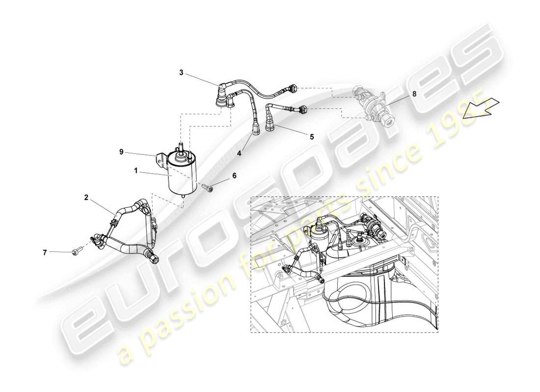 lamborghini lp560-4 spider (2012) fuel filter part diagram