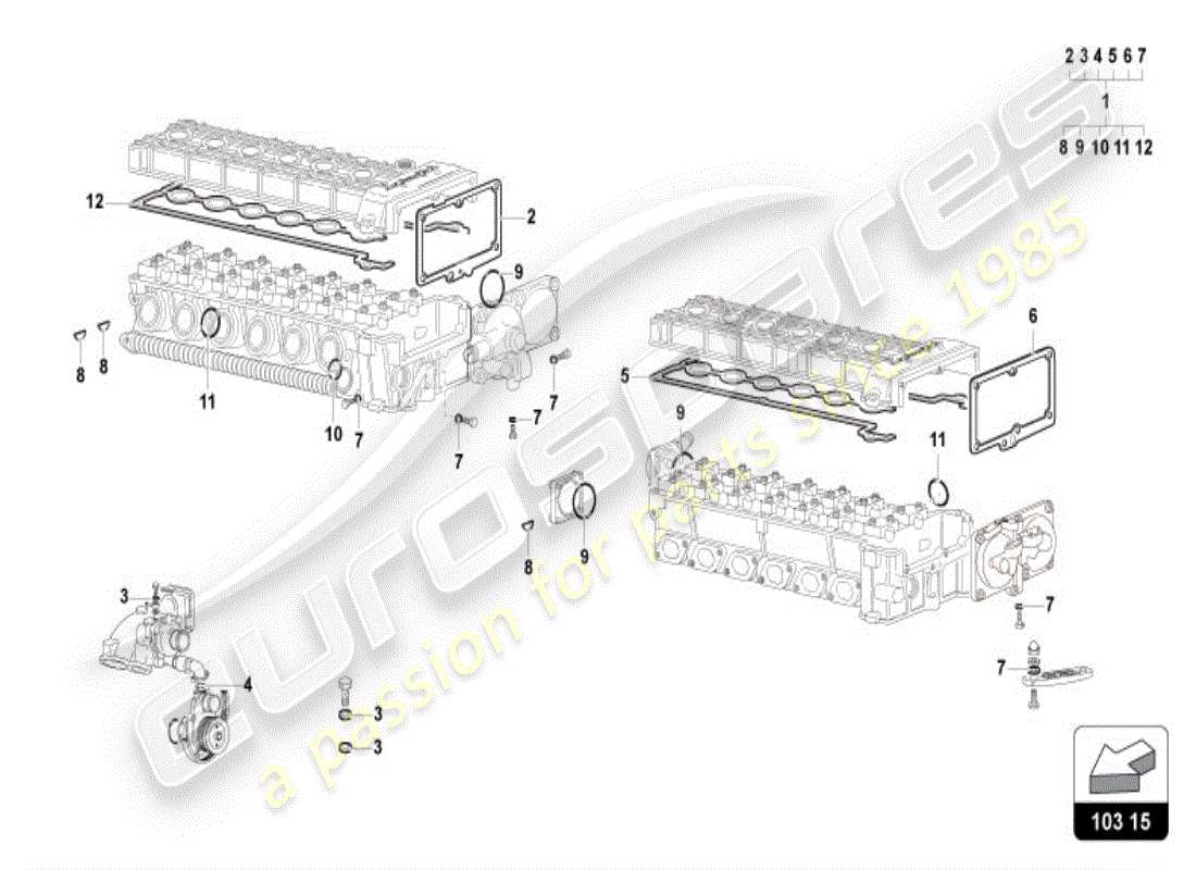 lamborghini diablo vt (1999) lid gasket kit parts diagram
