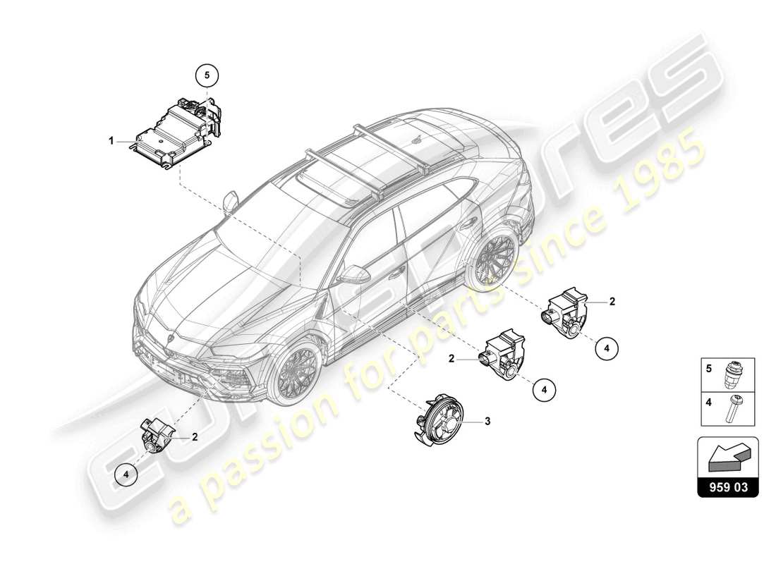 lamborghini urus (2019) control unit for airbag parts diagram