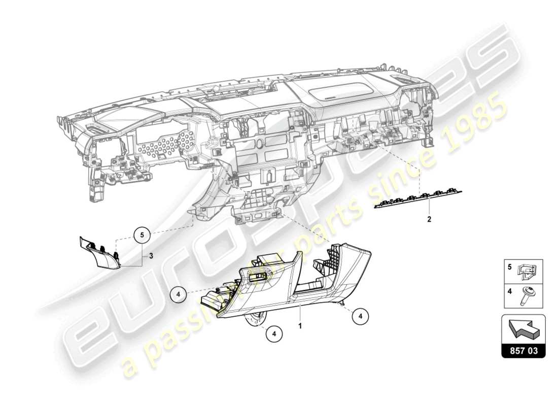 lamborghini urus (2019) instrument panel parts diagram