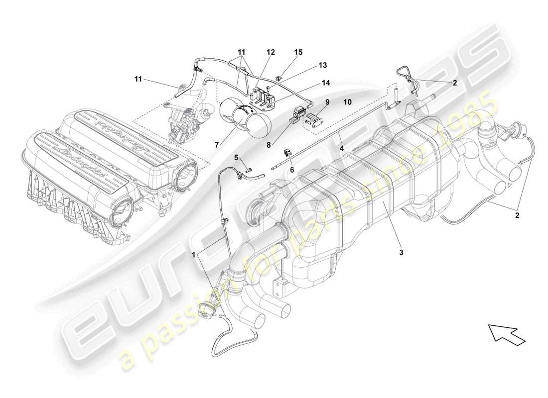 lamborghini lp570-4 spyder performante (2011) vacuum system parts diagram