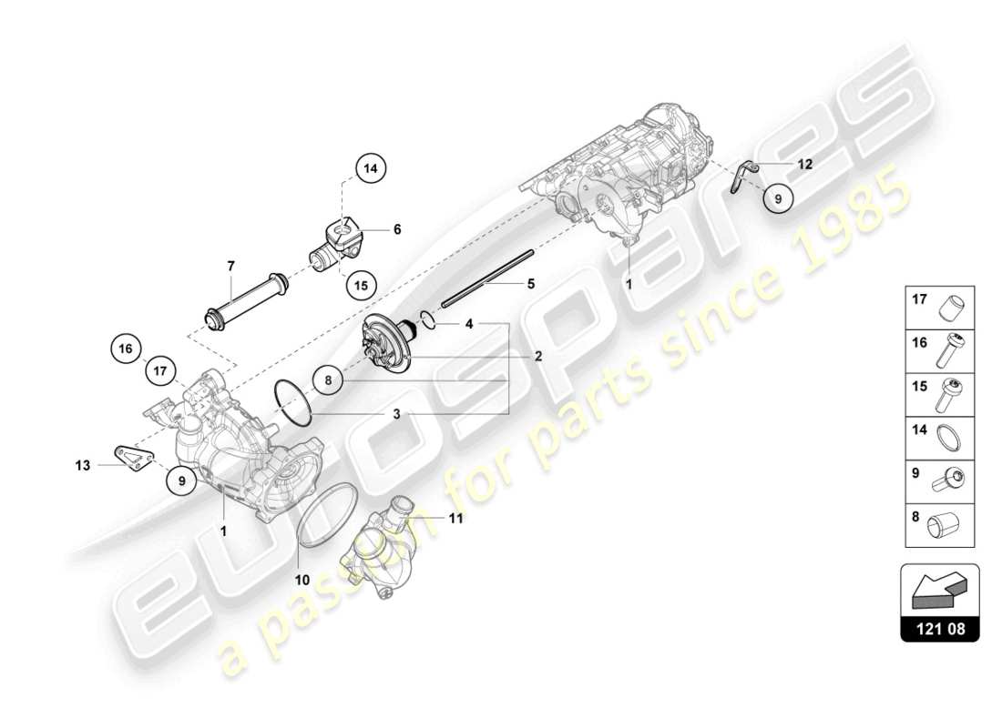 lamborghini sterrato (2024) mounting for oil pump intermediate shaft part diagram