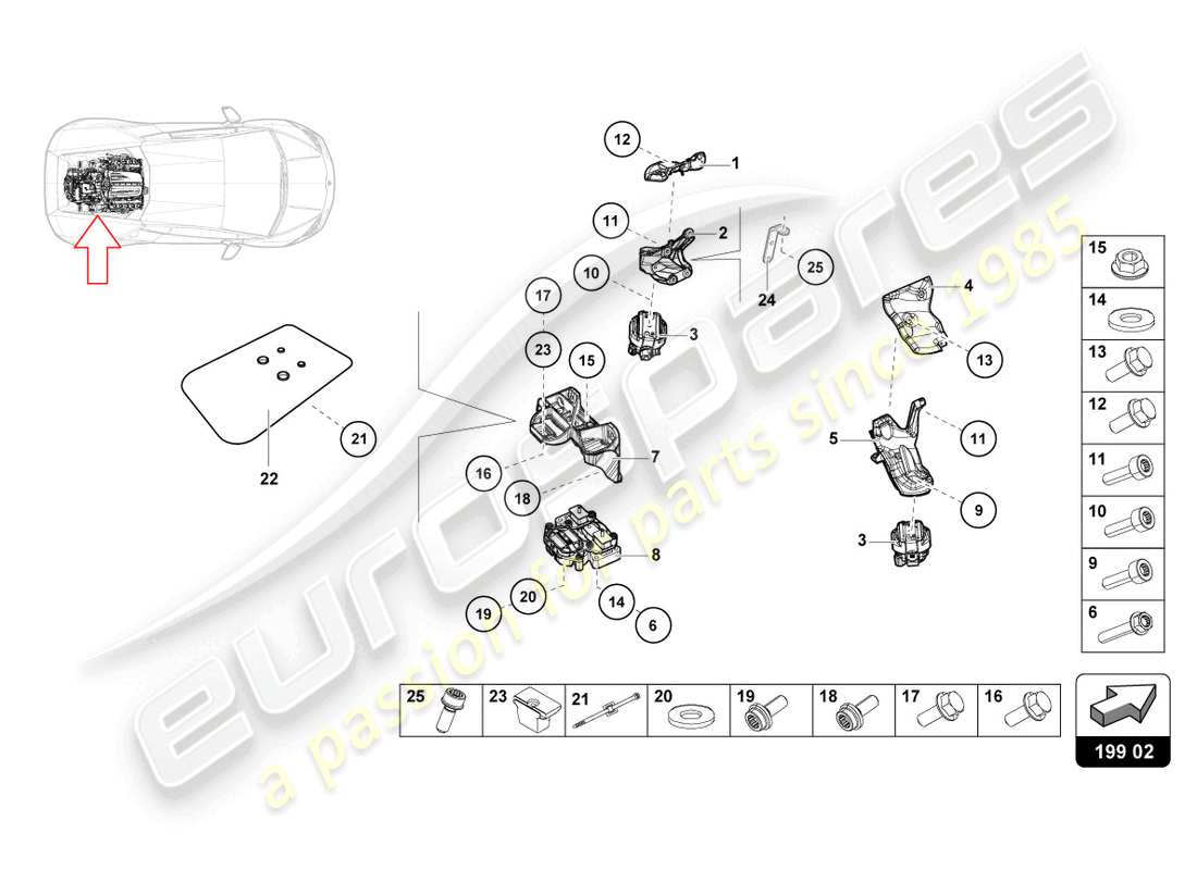 lamborghini sterrato (2024) securing parts for engine part diagram