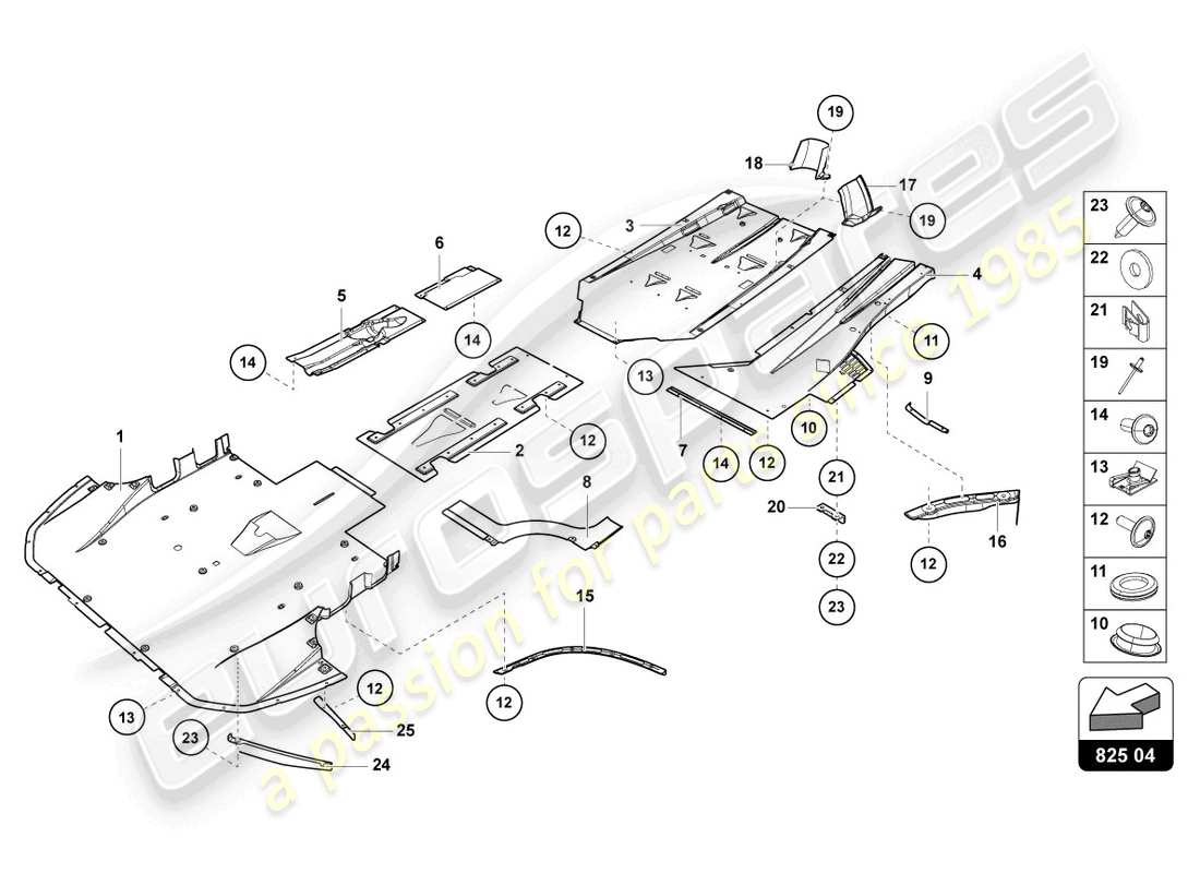 lamborghini 2022 (lp770-4 svj coupe) trim panel for frame lower section parts diagram