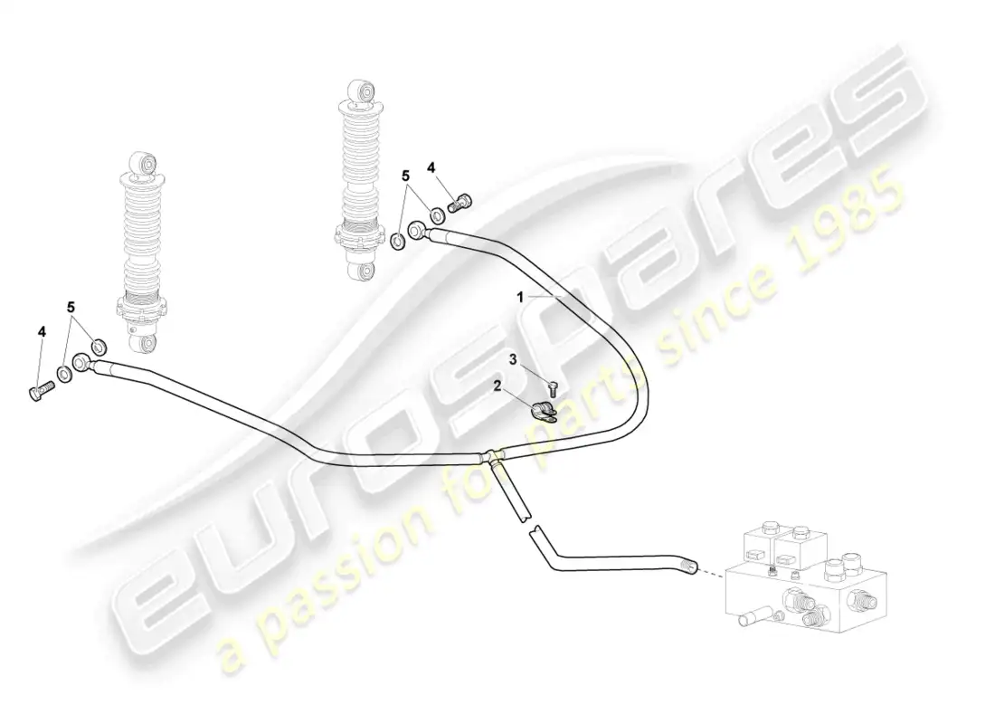 lamborghini murcielago roadster (2005) chassis (self-level. system) front parts diagram