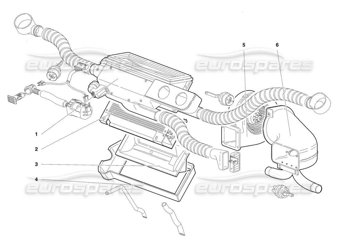 lamborghini diablo se30 (1995) climate control (valid for rh d. version - january 1995) part diagram