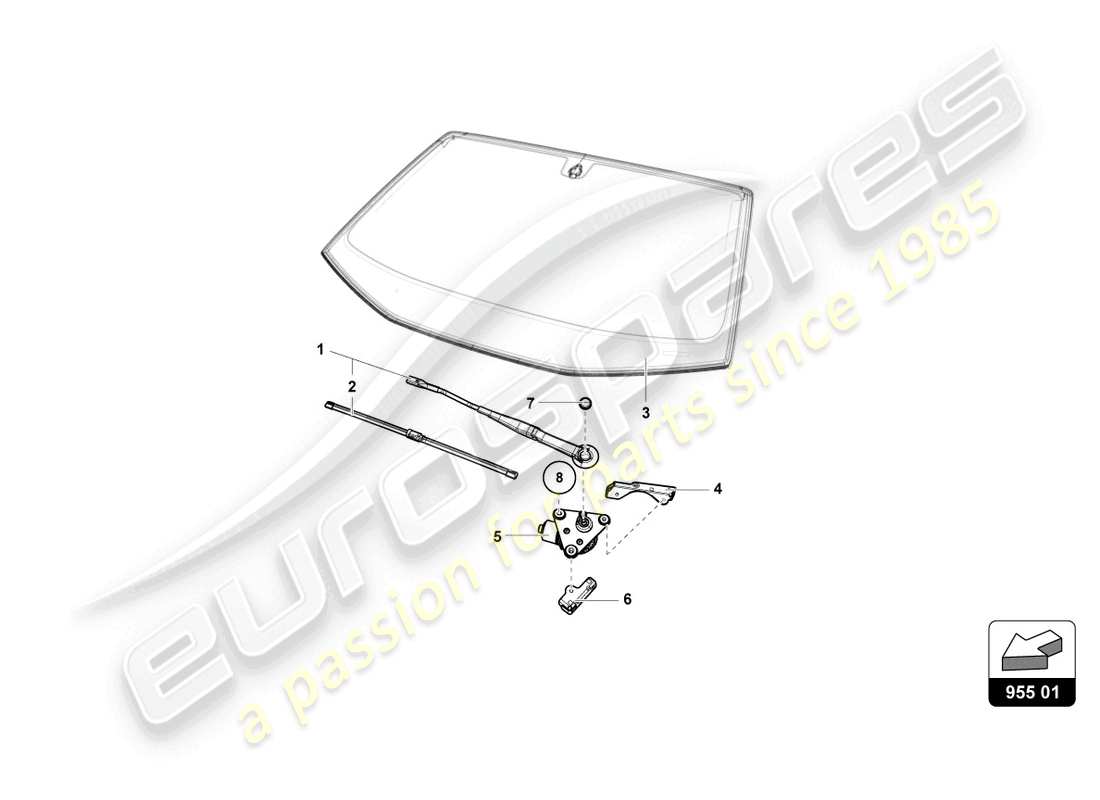 lamborghini 2016 (super trofeo) windshield wiper part diagram