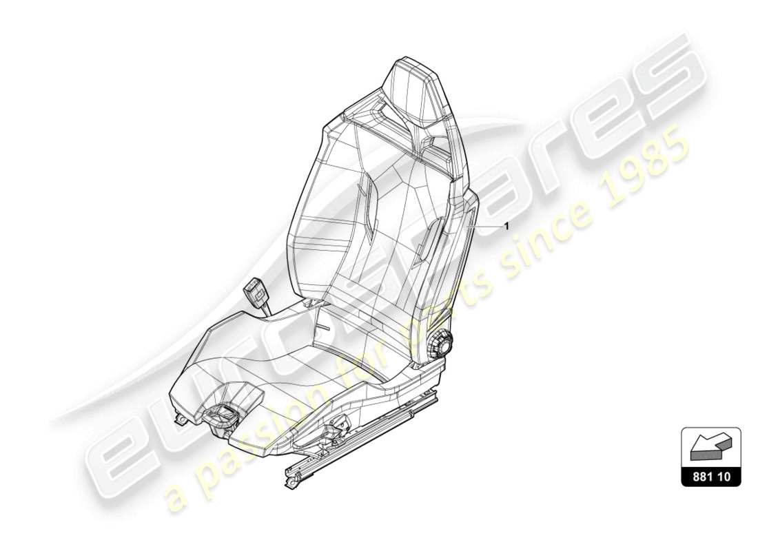 lamborghini 2021 (evo spyder) sports seat sport bishell part diagram