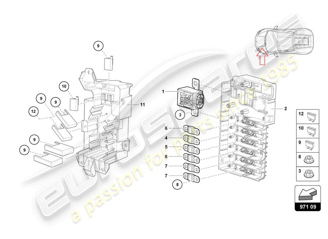 lamborghini evo spyder 2wd (2022) fuses part diagram