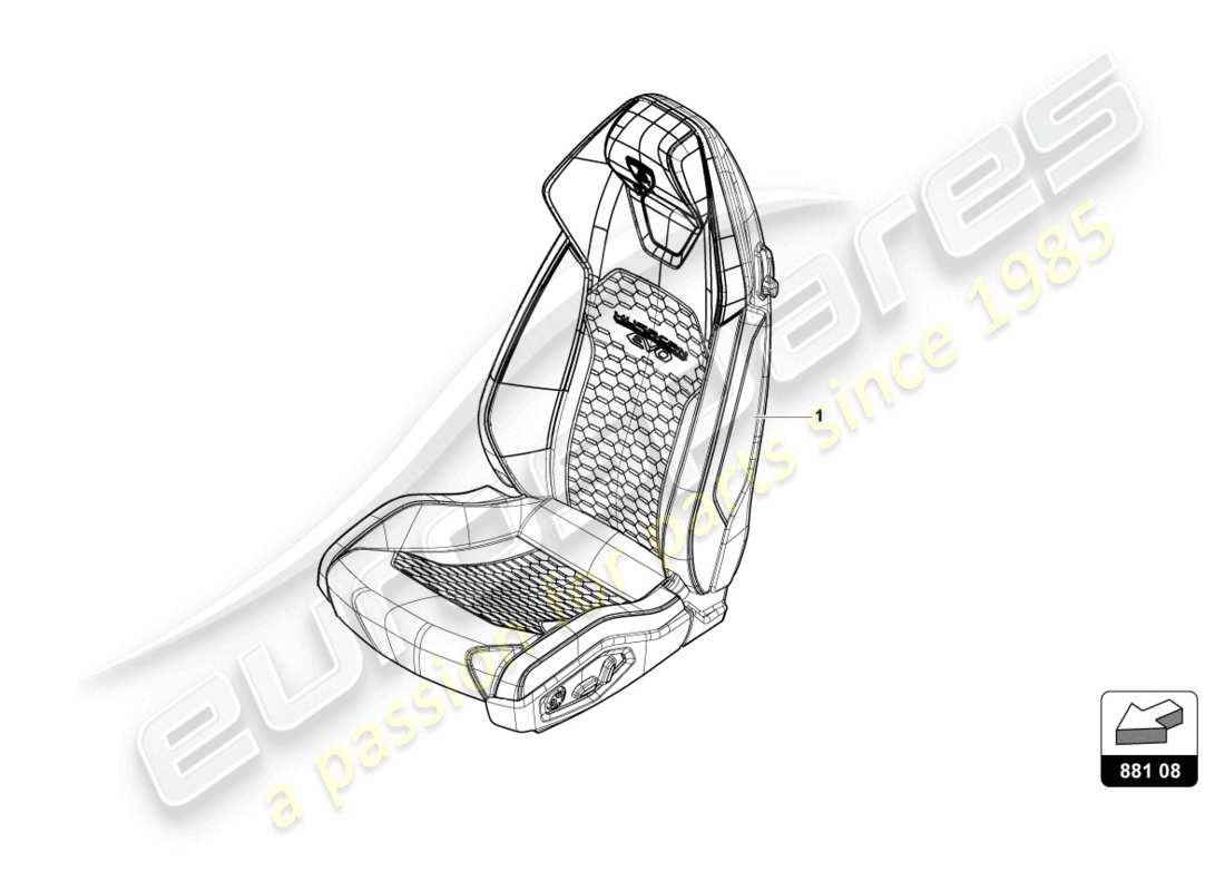 lamborghini evo spyder 2wd (2022) seat 'q-citura' part diagram