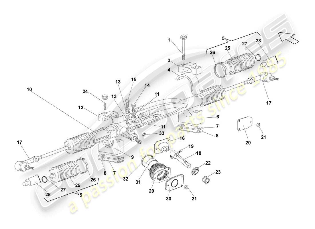 lamborghini lp560-4 coupe fl ii (2013) steering gear part diagram