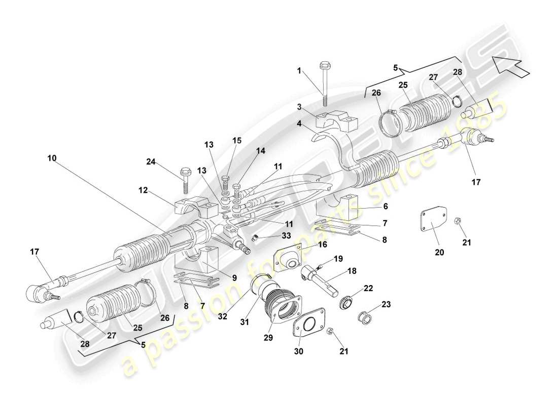 lamborghini lp560-4 spider (2012) steering gear part diagram