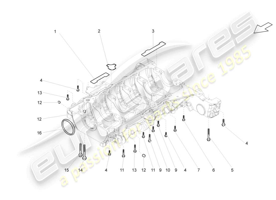 lamborghini lp550-2 coupe (2014) crankcase housing lower parts diagram