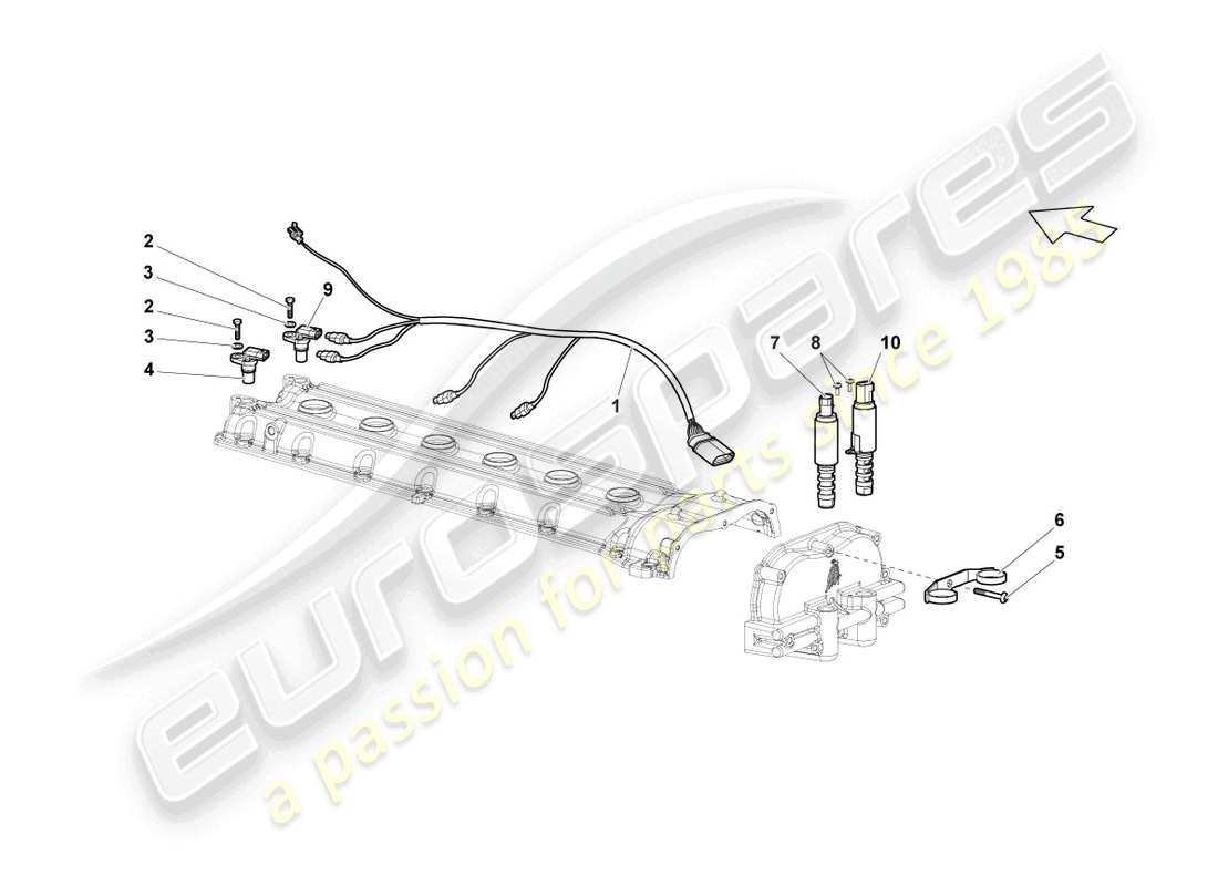 lamborghini lp640 coupe (2010) impulse sender left part diagram