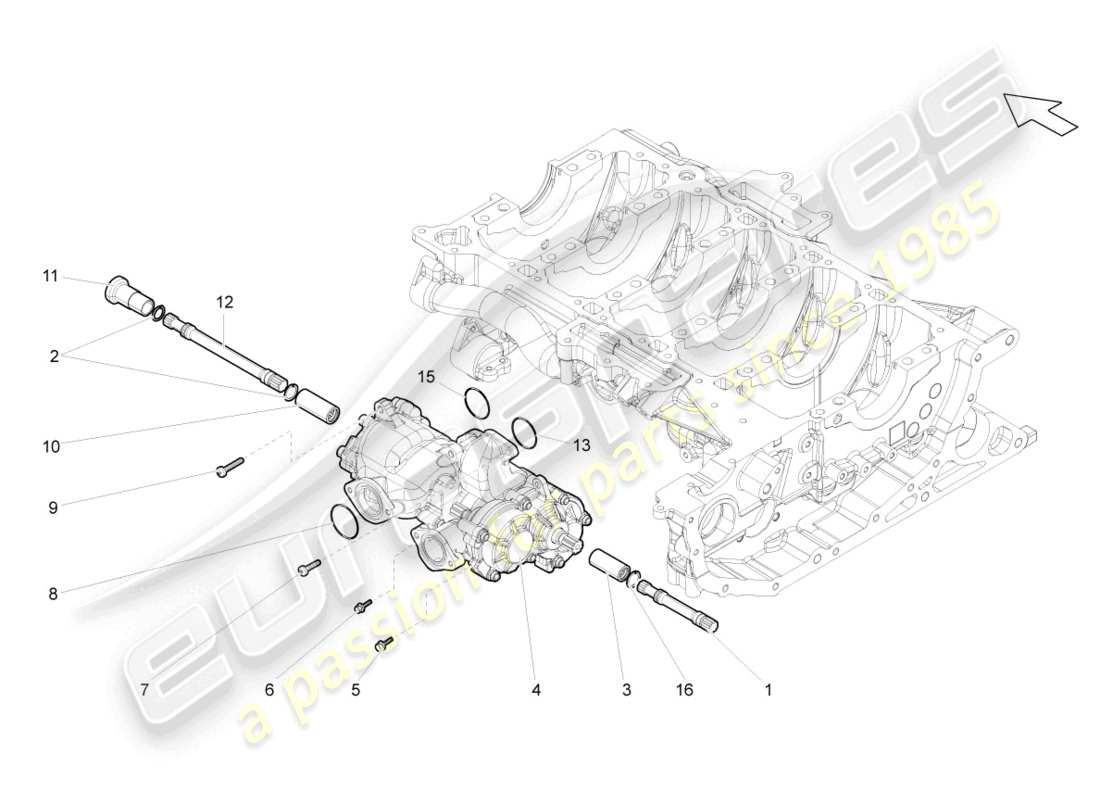 lamborghini superleggera (2008) oil pump part diagram