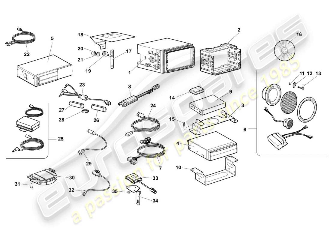 lamborghini lp640 coupe (2010) electrical parts for audio system parts diagram