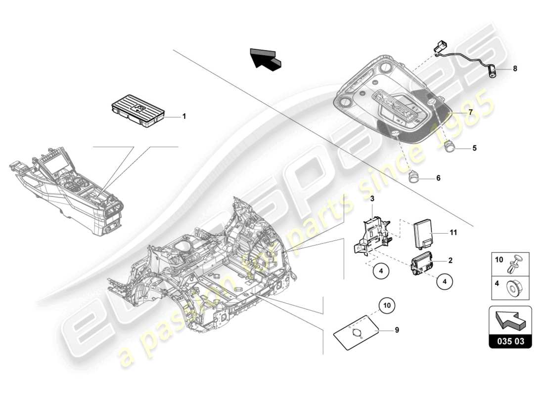 lamborghini urus (2021) electric parts for cellphone preparation parts diagram