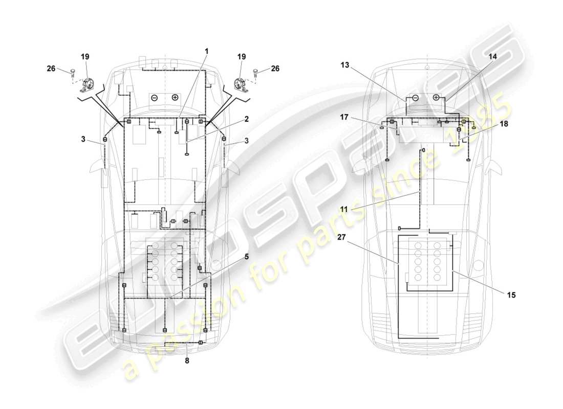 a part diagram from the lamborghini lp550-2 coupe (2011) parts catalogue