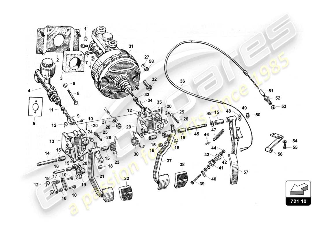 a part diagram from the Lamborghini Countach 25th Anniversary (1989) parts catalogue
