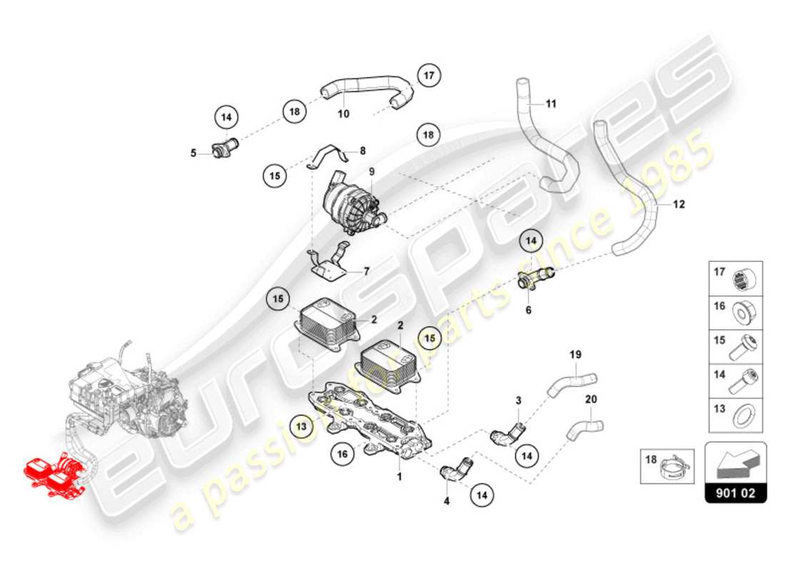 VIEW PARTS DIAGRAMS FROM THE LAMBORGHINI REVUELTO PARTS CATALOGUE a part diagram from the lamborghini revuelto parts catalogue