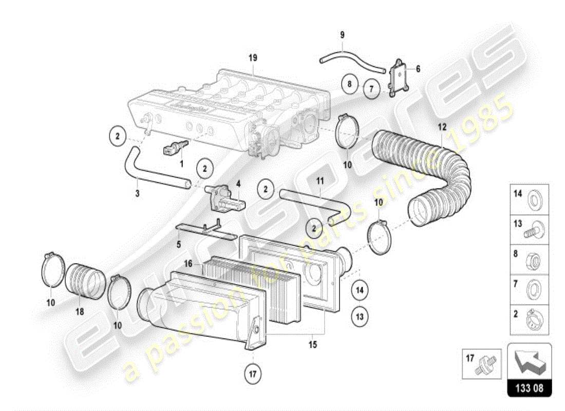 a part diagram from the lamborghini diablo vt (1996) parts catalogue