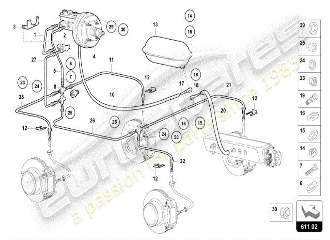 a part diagram from the lamborghini diablo vt (1995) parts catalogue
