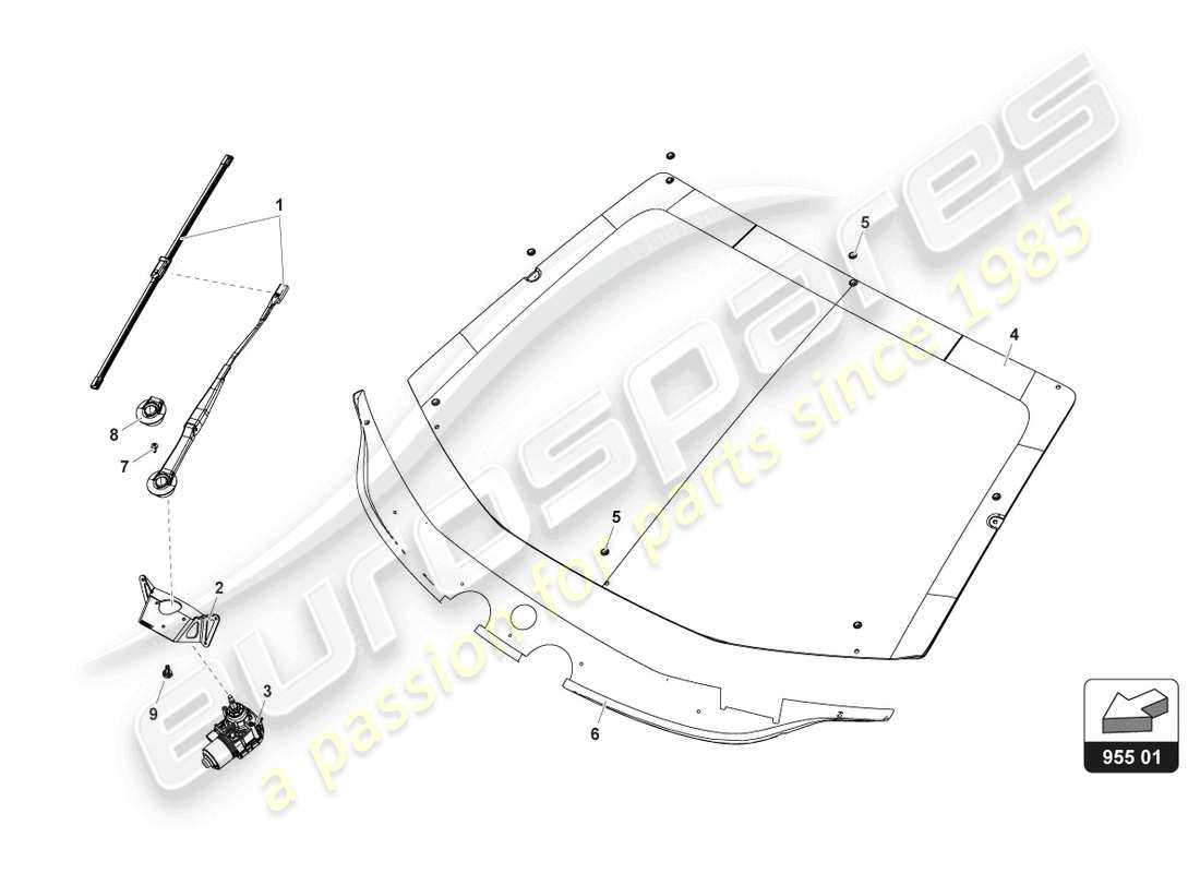 a part diagram from the lamborghini huracan squadra corse parts catalogue